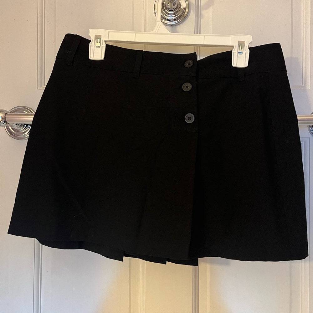 Black button up mini skirt